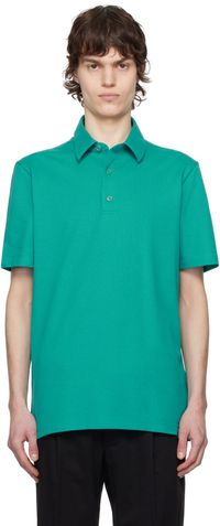 Brioni Blue Pique Polo