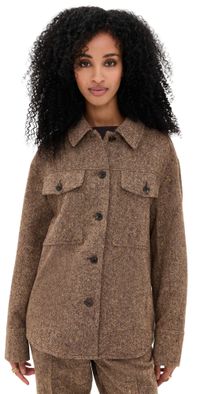 ALIGNE Charlie Wool Mix Overshirt Brown XL