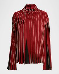 Dimensional Mock-Neck Blouse