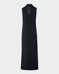 Cutout Ring Hardware Wool Dress