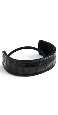 Jennifer Behr Mini Leather Pony Wrap Black Croc One Size