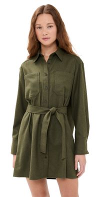 La Ligne Wool Shirt Dress Olive XL