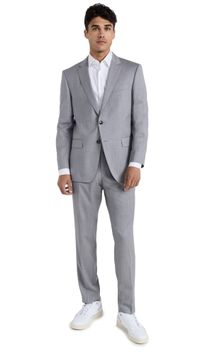 BOSS Slim Fit Suit Grey 48
