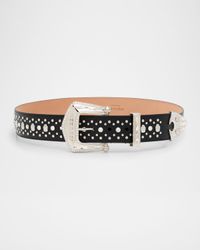 Jewelled Arrow Skull Leather Belt