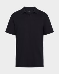 Men's Textured Johnny Collar Polo Shirt