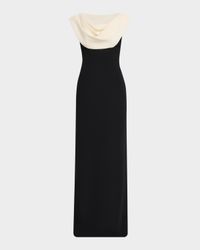 Cowl-Neck Sleeveless Column Gown