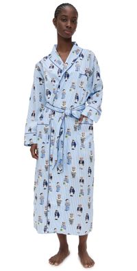 Polo Ralph Lauren Allover Bear Heritage Robe Oxford Blue L/XL