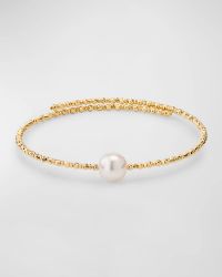 18K Yellow Gold Akoya Pearl Bangle Bracelet