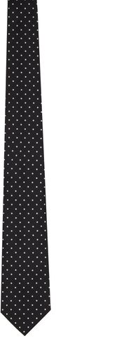 TOM FORD Black & White Silk Tie