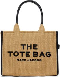Marc Jacobs Grand cabas 'The Tote Bag' beige en raphia tissé