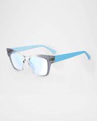 myno cat eye blue block reading glasses
