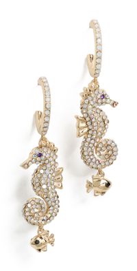 BaubleBar Vela Seahorse Earrings Clear/ Gold One Size