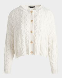 Cecilie Cropped Cable-Knit Cardigan
