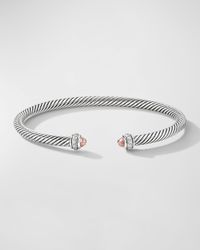 Cable Classics Bracelet with Morganite and Diamonds in Silver, 4mm