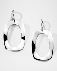 925 Classico Rounded Rectangle Wavy Frame Earrings