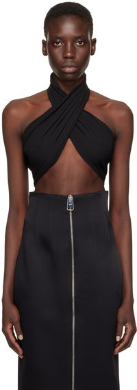 AMI Paris Black Draped Tank Top