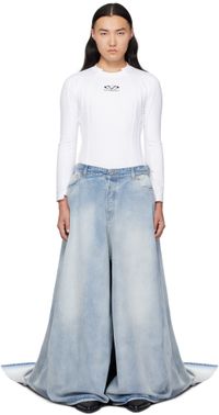 VETEMENTS Jean bleu à traine