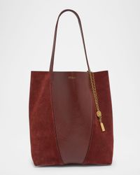 Spin Tote Bag in Grain Leather & Suede