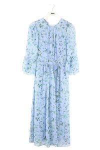 Lk Bennett - Seconde Main - Robe en soie - Taille XS - Bleu