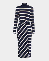 Brindy Stripe Turtleneck Midi Dress