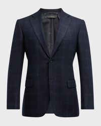Men's Wool-Cashmere Windowpane Sport Coat