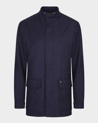 Men's Covered-Zip Pocket Car Coat