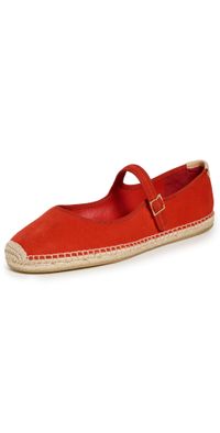 Tory Burch Mary Jane Espadrilles Blazing Red/Natural 6
