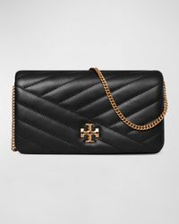 Kira Chevron Leather Wallet on Chain