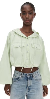 Sea Sullivan Sportswear Hooded Bubble Blouse Seafoam XS