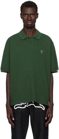 BAPE Green Ape Head One Point Relaxed Fit Polo
