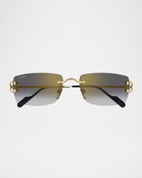 Men's CT0550SM Metal Rectangle Sunglasses