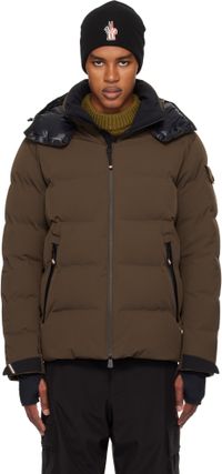 Moncler Grenoble Brown Montgetech Hooded Ski Down Jacket