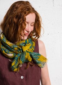 Nice Things - Foulard imprimé en coton mélangé - Taille Unique - Jaune