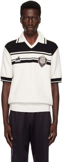 Dolce&Gabbana White & Black Striped Polo