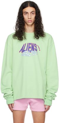 Liberal Youth Ministry SSENSE Exclusive Green Aliens Sweatshirt