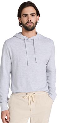 Faherty Sunwashed Slub Hoodie Light Grey Heather L