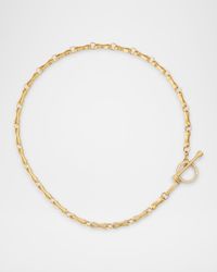 Large Motif Double Link Pavé Toggle Chain Necklace