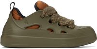 Lanvin Green & Taupe Curb Color-Block Rubber Sneakers