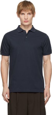 Sunspel Navy Piqué Polo