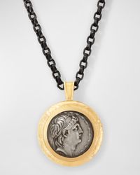 Unisex 18K Yellow Gold Athena Coin Pendant