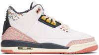 Nike Jordan Kids White & Pink Jordan 3 Retro Big Kids Sneakers