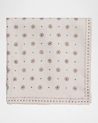 Men's Silk Geometric Dot Pocket Square