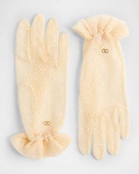 V-Logo Cotton Blend Gloves