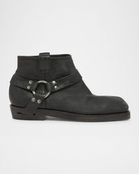 Men's Biker Calfskin Ankle Boots