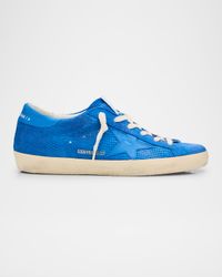 Super-Star Lizard Embossed Leather Low-Top Sneakers