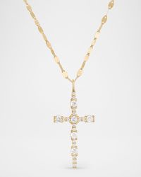 Elevated Diamond Everyday Cross Necklace in 14K Yellow Gold, 18"L