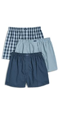 Tommy John Woven Boxer 3-Pack Dress Blues Gents/Cerulean Pla M