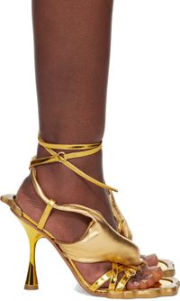Ottolinger Gold Flower Heeled Sandals