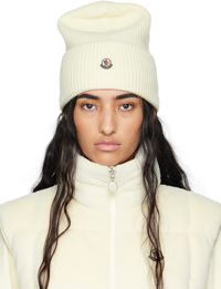 Moncler Off-White Wool Beanie