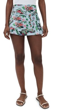 Hill House Home The Riley Pool Skirt Light Blue Jungle Floral M